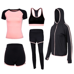 Ensemble de Yoga sans couture pour femmes, 5 pièces, sans manches, Fitness, entraînement, Sport, course, vêtements de Sport, soutien-gorge, pantalon, taille haute, combinaisons de gymnastique - Product Image 2