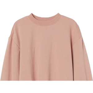 Eco-Friendly Women's Embroidered Fleece <b>Sweatshirt</b> <b>PINK</b> Breathable Windproof Polyester/Cotton 340g Winter Crew Neck Front - Product Image 4
