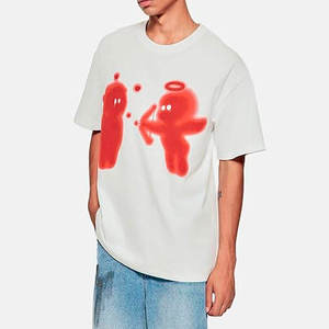 เสื้อยืด100% ผ้าคอตตอนคอมบ์ขนาดใหญ่220 GSM เสื้อแขนสั้นสำหรับผู้หญิงพิมพ์โลโก้ตามสั่ง - Product Image 1