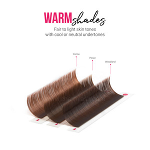 Extensions de cils Charmlash en PBT allemand, plateaux de cils en gros, brun foncé, cils individuels bruns, marque privée OEM ODM, semi-mat - Product Image 3