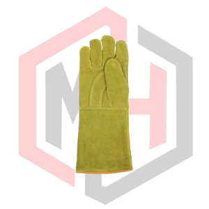 ถุงมือหนังเสริมความแข็งแรงสำหรับงานเชื่อม ปรับแต่งได้ ทนความร้อน ทนไฟ ป้องกันไฟฟ้าสถิต สำหรับงานเชื่อม Mig Tig Stick ทนการฉีกขาด 11 ออนซ์ ข้อมือแบบถัก - Product Image 2