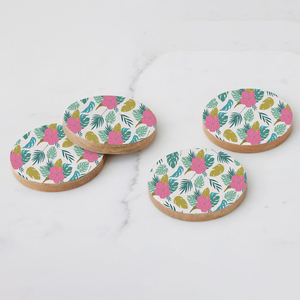 Elegant Customizable Acacia Free Wood Wedding <b>Coasters</b> Classic Enamel Printed <b>Drink</b> <b>Coasters</b> Holder for Tea Parties Direct - Product Image 1
