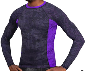 Wholesale Blank OEM <b>Printed</b> Compression Short Long Sleeve MMA Jiu Jitsu Custom Logo Rash Guards Bjj Rash Guard - Product Image 1