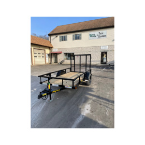 Remorque utilitaire Tex Trailer 6x12 Landscape avec côtés en maille de 4 pieds de haut, porte de rampe à ressort et support de rechange - Product Image 6