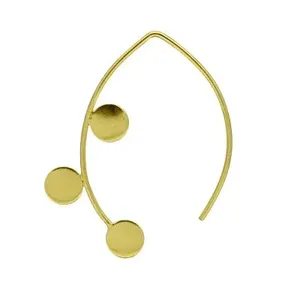 Pendientes Geométricos de Latón Chapado en Oro de 18K con Detalles de Perlas y Diamantes - Product Image 1