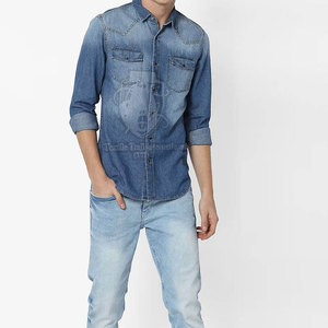 เสื้อเชิ้ตยีนส์ผู้ชายแบบลำลองสำหรับกิจกรรมกลางแจ้ง แห้งเร็ว น้ำหนักเบา แขนยาว  ลดราคาพิเศษ รับสั่งทำตามแบบ - Product Image 4
