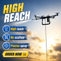 Flyaster C15 Drone de Nettoyage de Bâtiments en Hauteur 100m, Pompe et Moteur 16MPa 20L/min avec Tuyau de 120m, RTK FPV pour Façades et Vitres