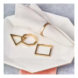 ผ้าเช็ดปากที่มีคะแนนสูงสำหรับตกแต่งแบบพรีเมี่ยมแหวนทองพลัมหรูหราแหวนผ้าเช็ดปากโลหะสำหรับงานแต่งงานการรับประทานอาหาร - Product Image 3