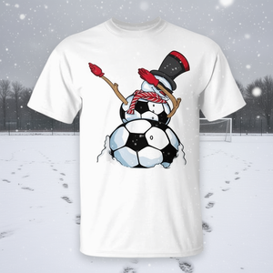 Camiseta de Fútbol con Diseño Navideño de Muñeco de Nieve, Unisex para Adultos, Cuello Redondo, Manga Corta, Impresión Digital, Diseño Deportivo - Product Image 3