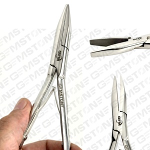 Pinza para Extensiones de Cabello GEMSTONE ENTERPRISES, Plateada, 7 Pulgadas, Boca Plana, Acero Inoxidable, Duradera y Reutilizable, para Micro Anillos - Product Image 4