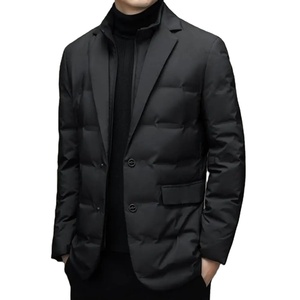 Chaqueta de invierno a prueba de frío y viento para hombre con cuello de bufanda con capucha Chaqueta acolchada simple Ropa masculina - Product Image 4