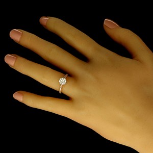 แหวนแต่งงานวินเทจชุบทอง 14K เครื่องประดับชั้นดี แหวนหมั้นดีไซน์เก๋ แหวนเพชรโมอิสซาไนต์ทรงดับเบิ้ลฮาโล สำหรับผู้หญิง - Product Image 6