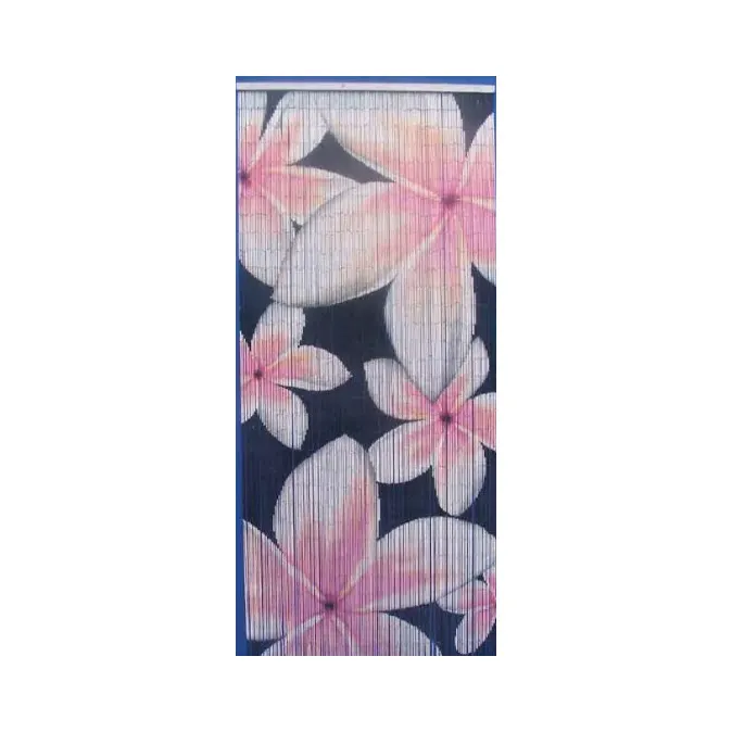 Orchid beaded bamboo curtains & drapes with landscape painting for the living room and home decor