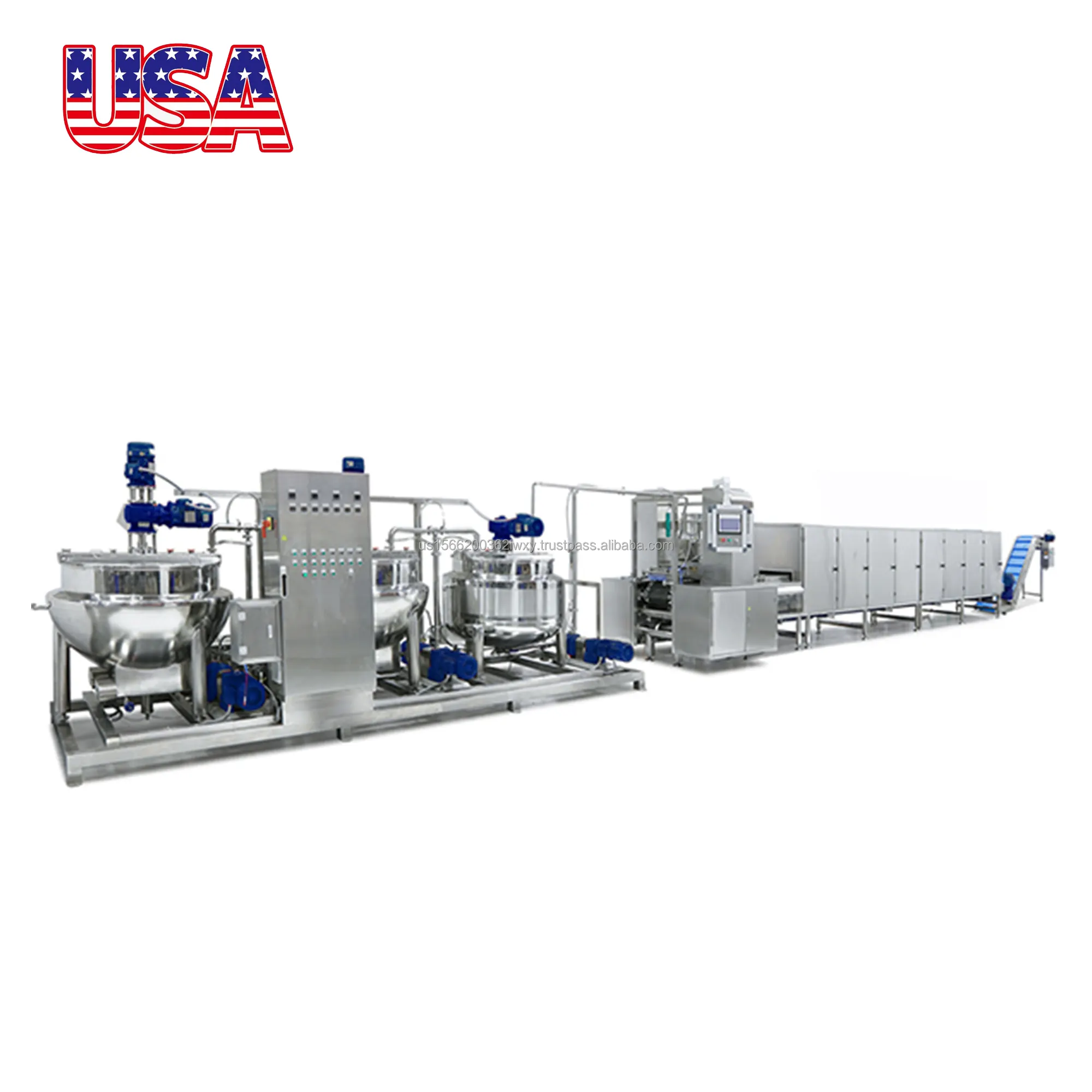 M150 Automatic vitamin pectin gelatin agar candy making machine starch-less jelly gummy production line