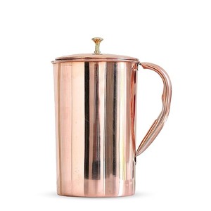 High Quality <b>Copper</b> Water Jug Plain Metal Pitcher with <b>Knob</b> Custom Function Drink Ware Restaurant Home Made Glass PC Material - Product Image 1