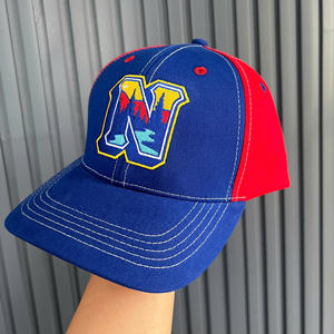 Casquette de baseball à 6 panneaux avec logo personnalisé unisexe sergé de haute qualité imprimé bleu rouge imperméable en plastique fermeture hommes femmes sport - Product Image 1