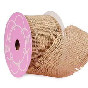 Natural Fine Burlap <b>Ribbon</b> Eco-Friendly Jute Grosgrain Solid and Floral Style for Birthday and Halloween Decorations and Gifts - Product Image 4