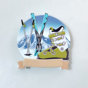 Logo personnalisé Résine Impression Cadeau de Voyage Européenne Neige Montagne Ski <span class=keywords><strong>Andorre</strong></span> Souvenir Aimant de Réfrigérateur - Product Image 3