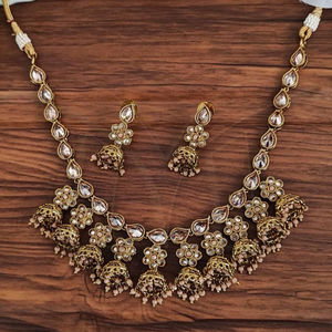 Bijoux antiques indiens Mehendi, ensembles de bijoux de fête de styliste, accessoires pour femmes, ensemble de colliers courts antiques - Product Image 1