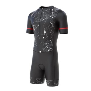 Combinaison de triathlon respirante personnalisée OEM, taille plus, imprimée, unisexe, fermeture éclair sur la poitrine, vêtements de course à vélo en gros, logo frontal - Product Image 1