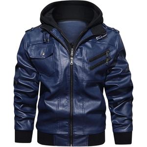 Veste de moto à capuche en cuir synthétique PU pour homme de qualité supérieure offrant un ajustement parfait et une durabilité fiable - Product Image 6