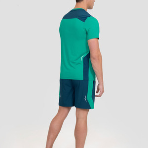 Combinaison de sport à manches courtes personnalisée pour hommes respirante en polyester, spandex, poche zippée, ensemble de 2 pièces de bas actifs - Product Image 5