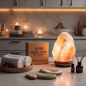 โคมไฟเกลือหิมาลายัน2-3กก. ลายขวางดอกไม้ธรรมชาติตกแต่งบ้านฮวงจุ้ยนางฟ้าพีระมิดสัตว์เพลงรัก - Product Image 2