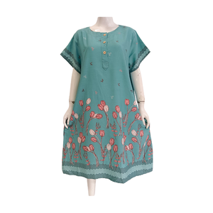 Abbigliamento da notte in Rayon con motivo floreale elegante da donna Super confortevole camicia da notte a maniche corte per abbigliamento termico estivo in vendita - Product Image 1