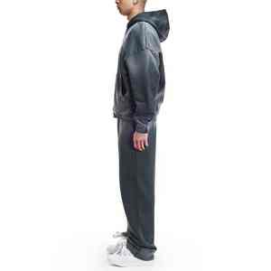 La mejor fabricación de los hombres de lavado ácido Sweatsuit nueva llegada cómodo servicio OEM logotipo personalizado transpirable lavado ácido Sweatsuit - Product Image 2