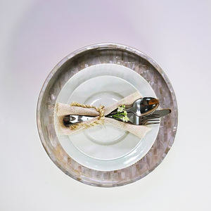 Bandeja con incrustaciones de nácar de Vietnam al por mayor, bandeja duradera hecha a mano respetuosa con el medio ambiente para restaurante y cafetería-SM2018 - Product Image 3