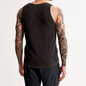 <b>Men's</b> <b>Black</b> cotton tank top O-neck knitted breathable vest Premium quality solid color Wholesale <b>men's</b> casual wear - Product Image 4