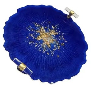 Plateau de service en bois en résine bleue de qualité supérieure pour la décoration intérieure idéal pour la cuisine moderne salle à manger élégante et choix de cadeaux élégants - Product Image 2