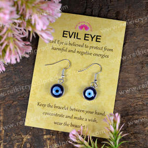 Boucles d'oreilles Evil Eye en alliage de zinc argenté pour la protection - Product Image 5