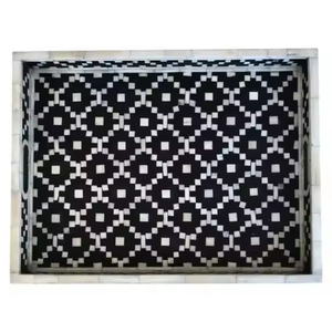 Bandeja de desayuno de madera rústica de color personalizado bandeja de té y café al por mayor hecha de material de hueso por artesanía creciente - Product Image 1