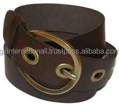 เข็มขัดหนังสำหรับสุภาพสตรีเข็มขัดหนังคุณภาพสูงผลิตในประเทศอินเดียพร้อมห่วงร้อยเชือกทองเหลือง - Product Image 5