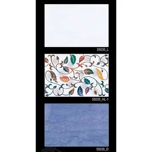 Foshan กระจก30x45ซม. พิมพ์ลายดอกไม้สีขาวดำหรูหรา300X450มม. ตกแต่งโรงแรมวิลล่ากระเบื้องเซรามิกติดผนัง - Product Image 6