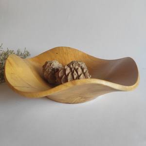 Bol en bois assiette avec bord bol à fruits fait main bol rustique décoratif pour pièce maîtresse - Product Image 4