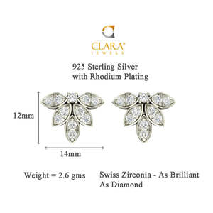 Pendientes de Plata de Ley 925 de Primera Calidad para Mujer, Diseño Moderno con Corte Marquesa, Oro Rosa, Flor, Corazón, ¡Compra Ahora! - Product Image 5