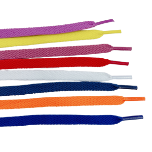 Cordones de poliéster blancos planos de 8mm para zapatillas de deporte TW - Product Image 2