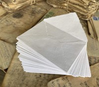 Enveloppes en coton vintage faites à la main, bords festonnés, cartes d'invitation et de remerciement, style portefeuille, matériaux recyclés, papier kraft pour
