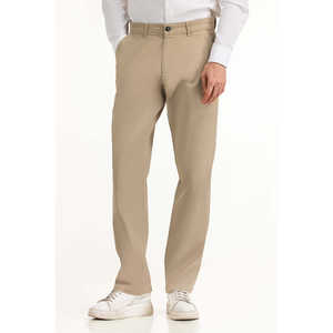 กางเกงทรงสลิมฟิตสีกากี MN-TRC-WS25-013 กางเกงสูทลำลองสำหรับธุรกิจและงานทางการ ปรับแต่งโลโก้ได้ ไซส์ XL ซิปตรง สีพื้น - Product Image 1