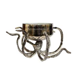 Bol à fruits de poulpe en aluminium argenté antique Offre Spéciale centre de table et cadeau décoratif pour la maison bols à fruits de poulpe en métal - Product Image 1