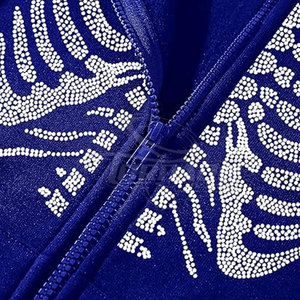 El mejor Material de tela suave, sudaderas con capucha con logotipo personalizado, diamantes de imitación, patrón de impresión de estilo diferente, cuello con capucha, venta al por mayor, Etiqueta Privada - Product Image 3
