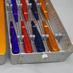 Juego de 8 curetas ortopédicas para huesos Volkmann con caja de esterilización, curetas cervicales arcoíris, juego de mangos de Color, juego de curetas para columna vertebral - Product Image 2