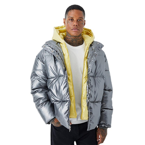 Wholesale High Quality Men's <b>Puffer</b> <b>Jackets</b> New Design Streetwear Long Sleeve Hooded Collar Coated Material OEM Available Front - Product Image 1