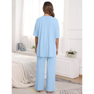 ชุดเล่นโยคะผู้หญิง2ชิ้นแบบแห้งเร็วเลกกิ้งฟิตเนสเซ็กซี่บราแขนสั้นชุดกีฬา - Product Image 4