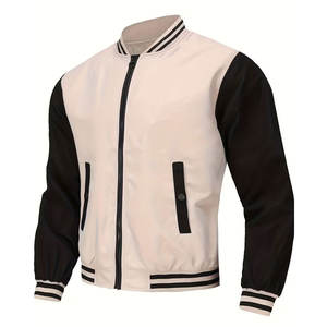 Chaqueta Universitaria para Hombre, Estilo Clásico Letterman, con Cierre y Dos Bolsillos Laterales, Ropa Universitaria, Chaqueta Casual de Calle - Product Image 1