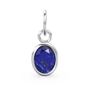Lapis Lazuli naturel forme ovale pierre précieuse bleue 925 argent or Vermeil lunette pierre faisant des bijoux de mode pendentifs et breloques - Product Image 4