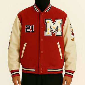 Vente en gros de vestes universitaires rouges avec logo brodé sur mesure pour hommes vestes Letterman tendance vestes pour hommes vestes respirantes pour hommes - Product Image 6