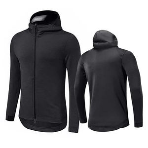 Sudadera con capucha y cremallera de algodón pesado para hombre, logotipo personalizado, ropa de calle de invierno de cara completa de gran tamaño, Material polar - Product Image 3